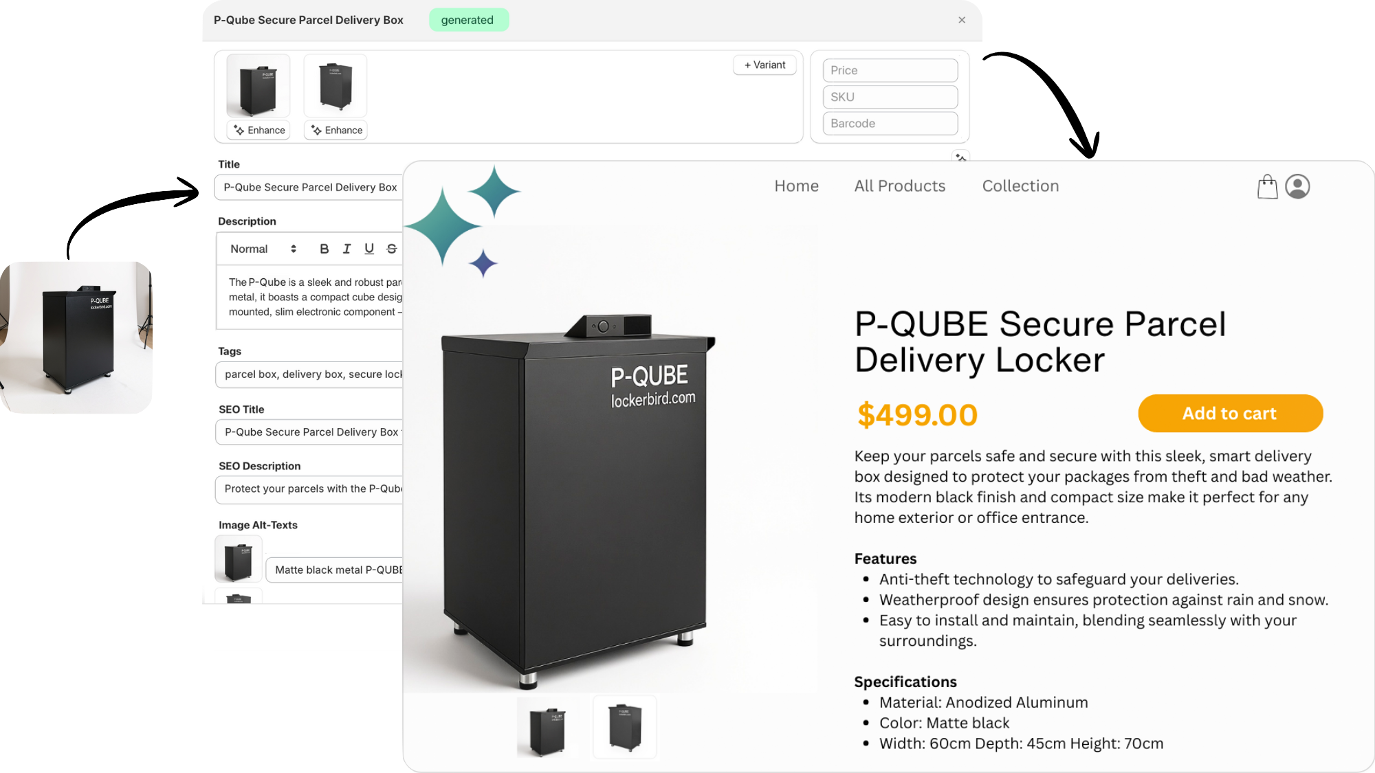 Listagrow Shopify App to generate product listings from images